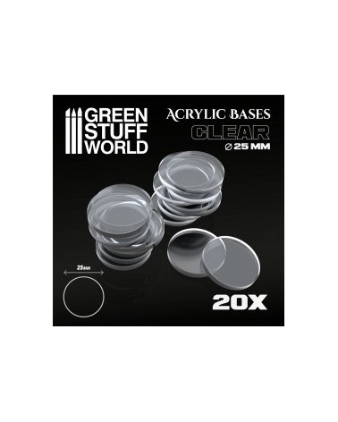 Acrylic Bases - Round 25 mm CLEAR