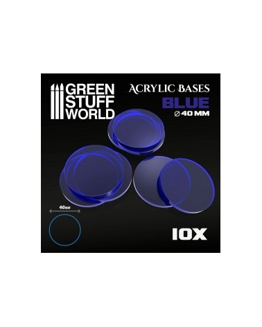 Acrylic Bases - Round 40 mm CLEAR BLUE