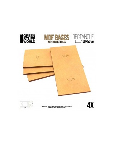 MDF Bases - Rectangle 100x50mm