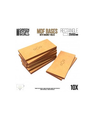 MDF Bases - Rectangle 25x50mm