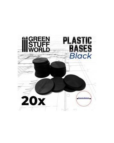 Plastic Bases - Round 28.5mm BLACK