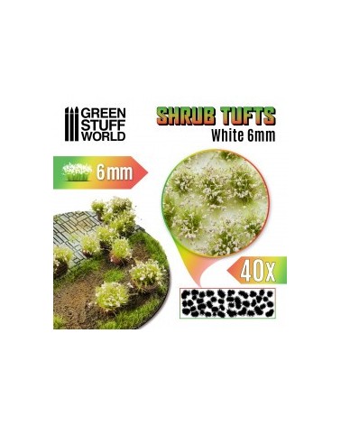 Shrubs TUFTS - 6mm self-adhesive - WHITE
