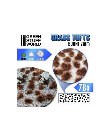Grass TUFTS - 2mm self-adhesive - Burnt