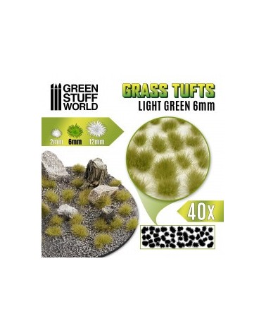 Grass TUFTS - 6mm self-adhesive - LIGHT GREEN