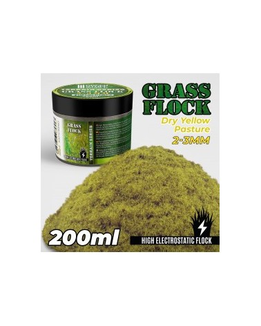 Static Grass Flock 2-3mm - DRY YELLOW PASTURE - 200 ml
