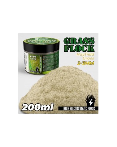 Static Grass Flock 2-3mm - HAYFIELD GRASS - 200 ml