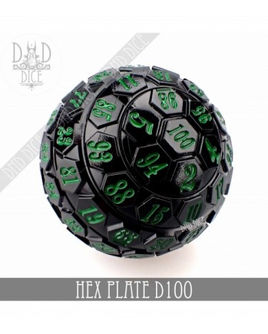 45mm Hex Plate D100 (Black with Green)