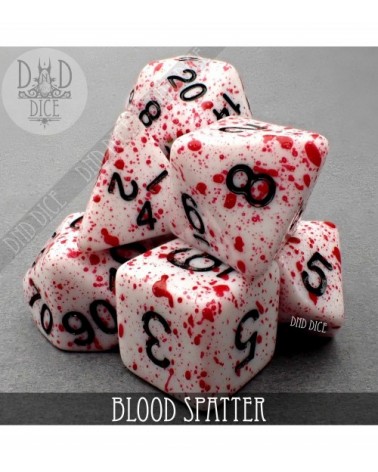 Blood Spatter 7 or 10 Dice Set (Hand-Painted)