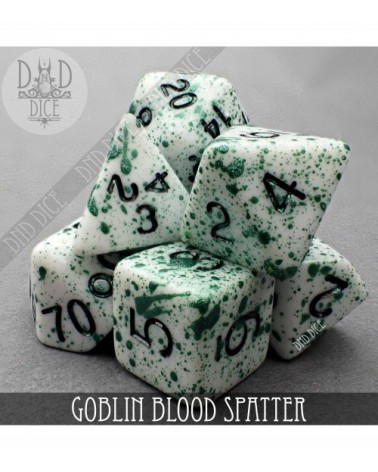 Goblin Blood Spatter 7 or 10 Dice Set (Hand-Painted)