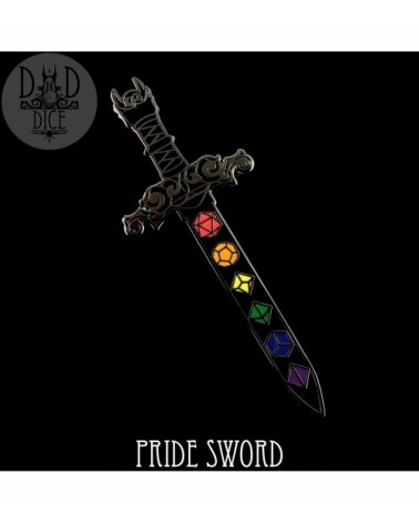 Pride Dice Sword Pin