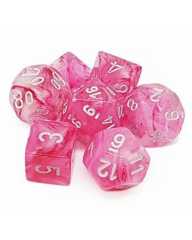 Set de dés Ghostly Glow Rose/Argent