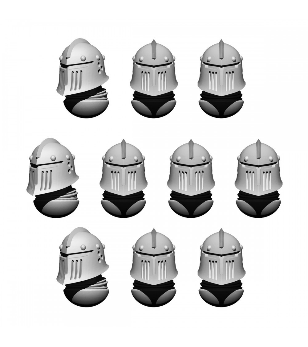 Space Knights Helmet Heads Set Atrox (10U)