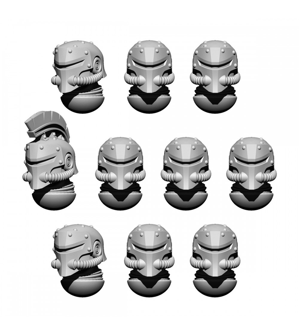 Space Knights Helmet Heads Set Roburius (10U)