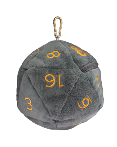 D20 Peluche sac à dés / D20 plush dice bag pouch