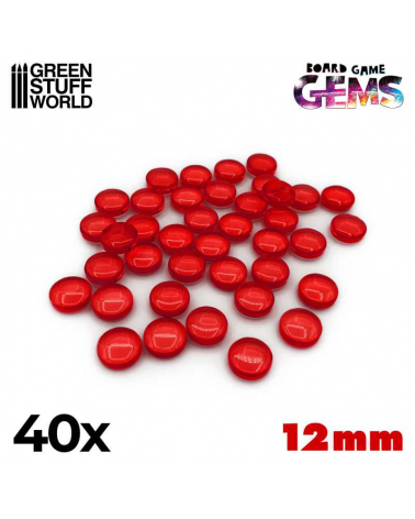 Plastic Gems 12mm - Red