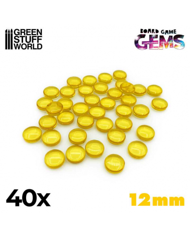 Plastic Gems 12mm - Yellow