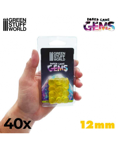 Plastic Gems 12mm - Yellow