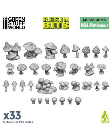 Champignons Sauvages / Wild Mushrooms - 3D printed set