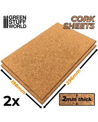 Feuille de liège Cork Sheet 2x 2mm