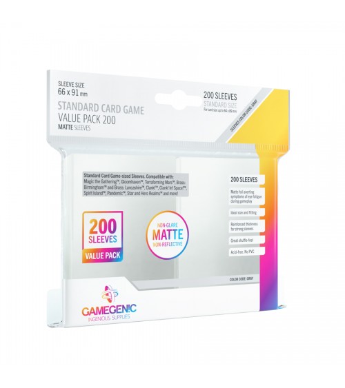 Protège-cartes / fourres mates pour cartes - STANDARD CARD GAME VALUE PACK MATTE SLEEVES200