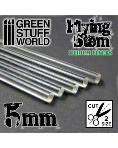 TIGES ACRYLIQUES ROND 5 MM TRANSPARENT