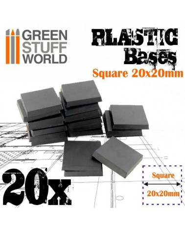 Plastic Square Bases 20x20 mm