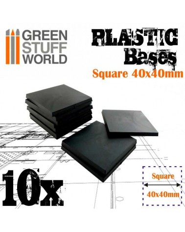 Plastic Square Bases 40x40 mm