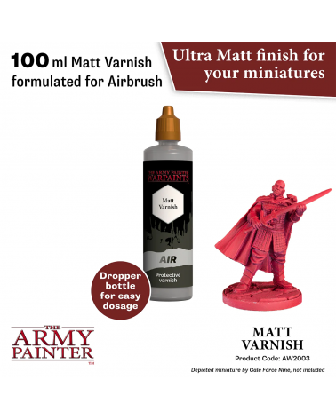 Vernis mat pour aérographe AIR ANTI-SHINE VARNISH MATTE 100 ML - The Army Painter
