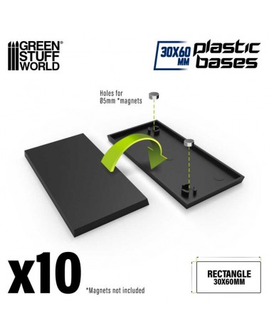 Plastic Rectangular Bases 30x60mm