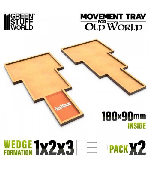 MDF Movement Trays Old World 180x90mm 1x2x3 (x2)