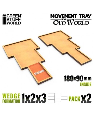 MDF Movement Trays Old World 180x90mm 1x2x3 (x2)
