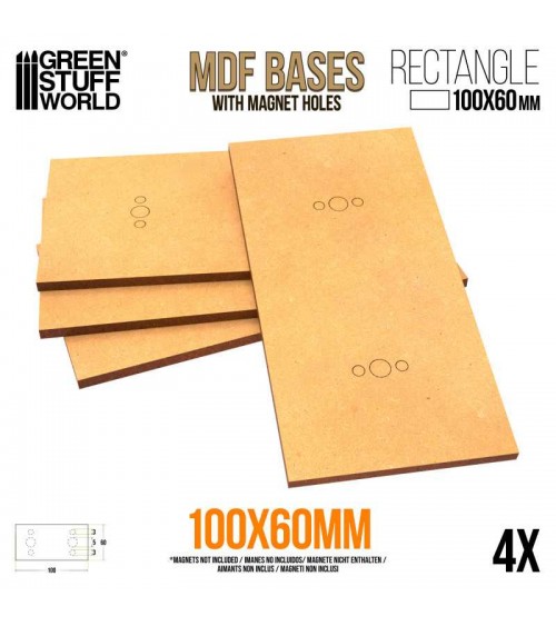 MDF Bases - Rectangle 100x60mm
