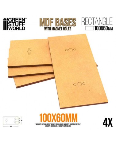 MDF Bases - Rectangle 100x60mm