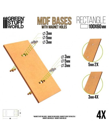 MDF Bases - Rectangle 100x60mm