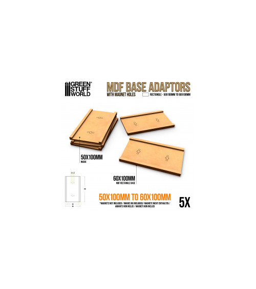 MDF Base adapter - Rectangular 50x100mm to 60x100mm