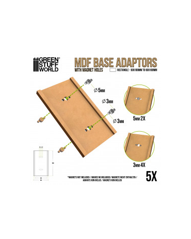 MDF Base adapter - Rectangular 50x100mm to 60x100mm