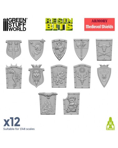 Old World Boucliers Médiévaux / Old World Medieval Shields - 3D printed set