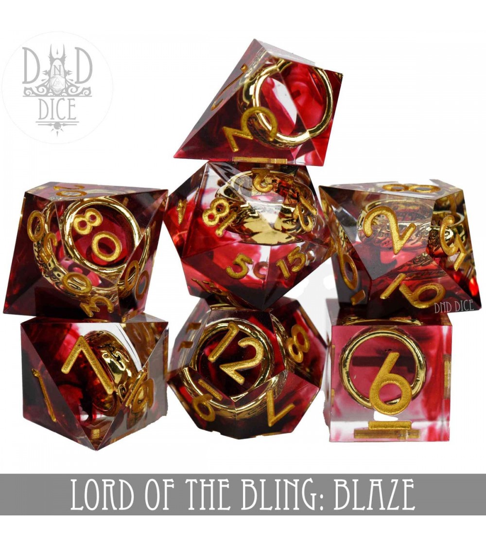 Set de dés Lord of the Bling: Blaze - Handmade