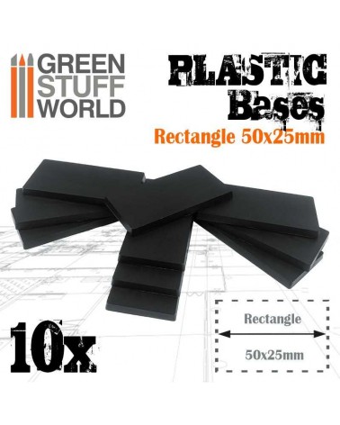 Plastic Rectangular Bases 25x50mm