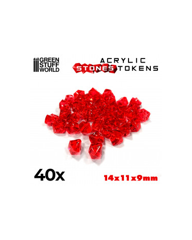 Acrylic Stones Tokens - Pierres Rouges
