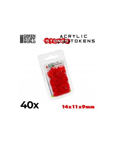 Acrylic Stones Tokens - Pierres Rouges