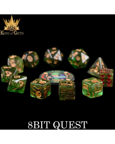8BIT Quest - 11 Dice Set