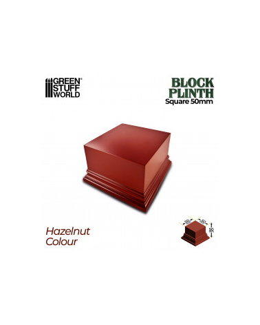 Square Top Display Plinth 5x5 cm - Hazelnut Brown