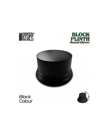 Round Block Plinth 6.5 cm - Black