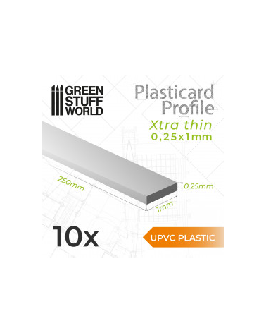 uPVC Plasticard - Profilé Extra-fin 0,25x1 mm