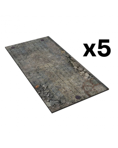 Destroyed Square - Rubber Zones for Warhammer (5 Pieces) - 12"x6" / 30,5 x15cm