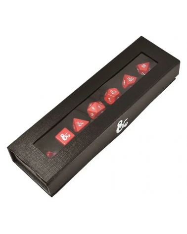 Heavy Metal Red and White RPG Dice Set for Dungeons & Dragons