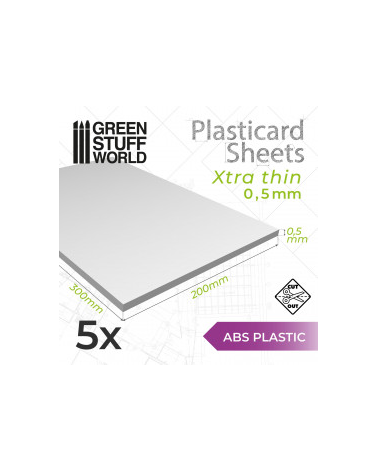 Plaque de Plasticard ABS - 0'5 mm - 5 feuilles