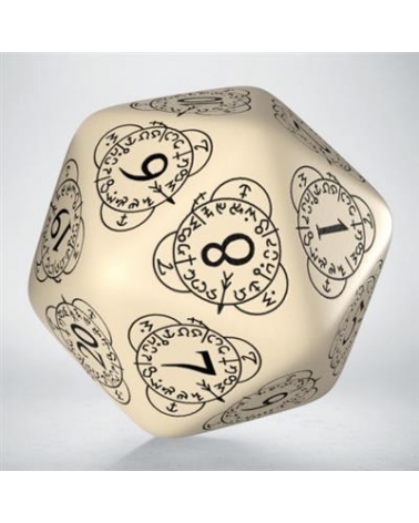 D20 Level Counter Beige & black Die