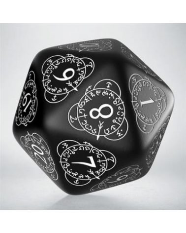 D20 Level Counter Black & white Die